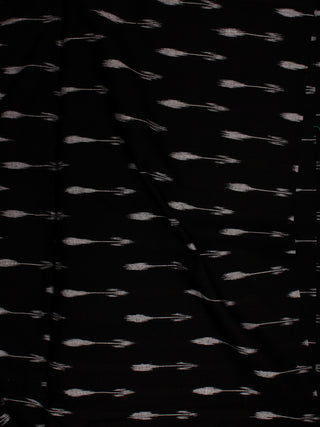 Black Ivory Pochampally Hand Weaved Ikat Fabric Per Meter - F002F809