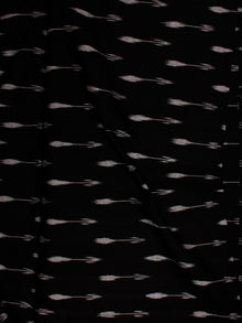 Black Ivory Pochampally Hand Weaved Ikat Fabric Per Meter - F002F809