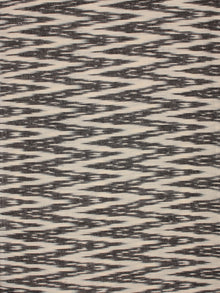 Ivory Black Pochampally Hand Weaved Ikat Fabric Per Meter - F002F810