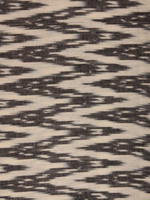 Ivory Black Pochampally Hand Weaved Ikat Fabric Per Meter - F002F810