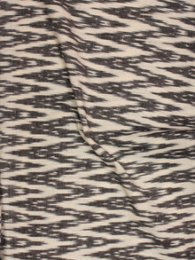 Ivory Black Pochampally Hand Weaved Ikat Fabric Per Meter - F002F810