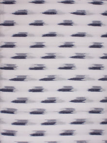 White Grey Pochampally Hand Weaved Ikat Fabric Per Meter - F002F811