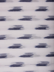 White Grey Pochampally Hand Weaved Ikat Fabric Per Meter - F002F811