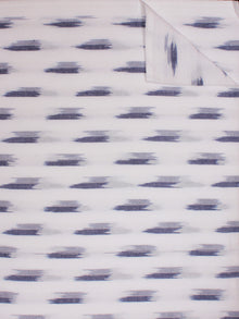 White Grey Pochampally Hand Weaved Ikat Fabric Per Meter - F002F811