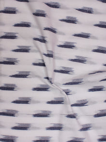 White Grey Pochampally Hand Weaved Ikat Fabric Per Meter - F002F811
