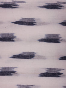 White Grey Pochampally Hand Weaved Ikat Fabric Per Meter - F002F811