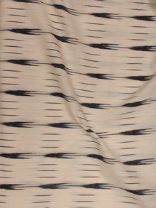 Ivory Black Pochampally Hand Weaved Ikat Fabric Per Meter - F002F812
