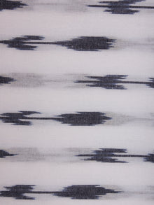 White Grey Pochampally Hand Weaved Ikat Fabric Per Meter - F002F816