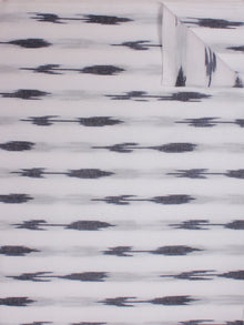 White Grey Pochampally Hand Weaved Ikat Fabric Per Meter - F002F816