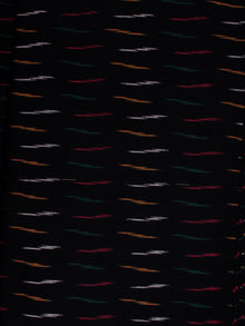 Black Multi Color Pochampally Hand Weaved Ikat Fabric Per Meter - F002F817