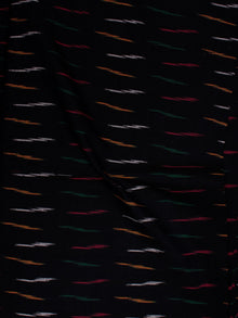 Black Multi Color Pochampally Hand Weaved Ikat Fabric Per Meter - F002F817