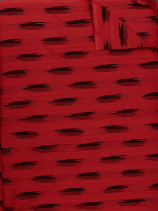 Red Black Pochampally Hand Weaved Ikat Fabric Per Meter - F002F819