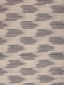 Ivory Black Pochampally Hand Weaved Ikat Fabric Per Meter - F002F820