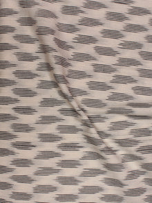 Ivory Black Pochampally Hand Weaved Ikat Fabric Per Meter - F002F820