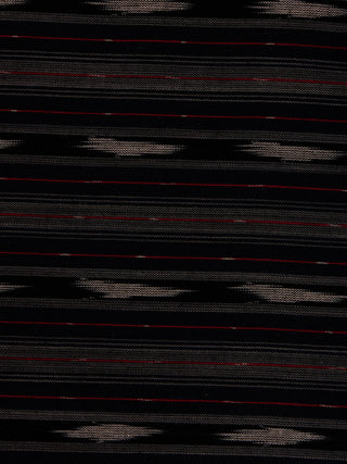 Black Grey Ivory Pochampally Hand Weaved Ikat Fabric Per Meter - F002F824