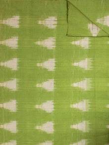 Chartreuse Green Ivory Pochampally Hand Weaved Double Ikat Traingular Fabric Per Meter - F002F826