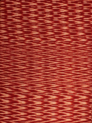 Rust Brown White Pochampally Hand Weaved Ikat Fabric Per Meter - F002F829