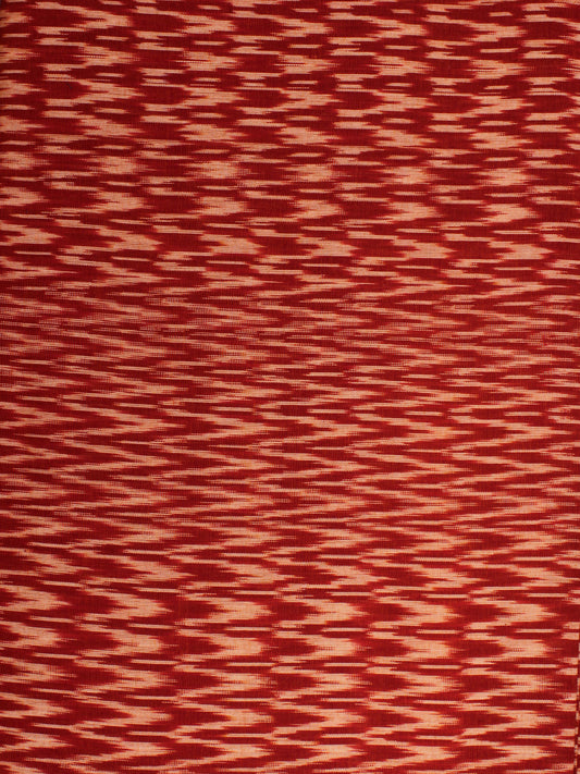 Rust Brown White Pochampally Hand Weaved Ikat Fabric Per Meter - F002F829