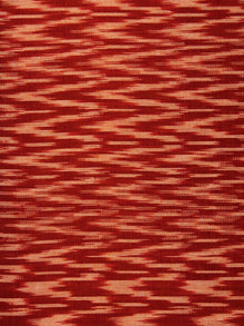 Rust Brown White Pochampally Hand Weaved Ikat Fabric Per Meter - F002F829