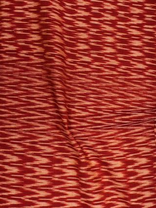 Rust Brown White Pochampally Hand Weaved Ikat Fabric Per Meter - F002F829
