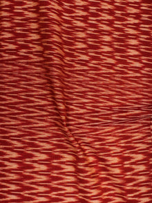 Rust Brown White Pochampally Hand Weaved Ikat Fabric Per Meter - F002F829