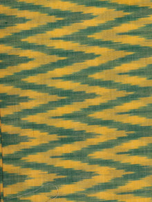 Green Yellow Pochampally Hand Weaved Ikat Mercerised Cotton Fabric Per Meter - F002F831