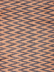 Peach Grey Pochampally Hand Weaved Ikat Mercerised  Fabric Per Meter - F002F832