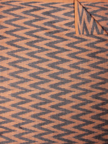 Peach Grey Pochampally Hand Weaved Ikat Mercerised  Fabric Per Meter - F002F832