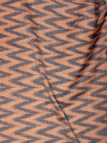 Peach Grey Pochampally Hand Weaved Ikat Mercerised  Fabric Per Meter - F002F832