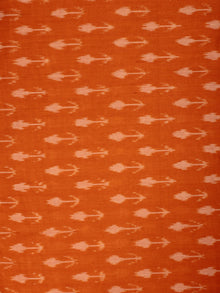 Orange Ivory Pochampally Hand Weaved Ikat Mercerised Cotton Fabric Per Meter - F002F833