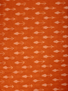 Orange Ivory Pochampally Hand Weaved Ikat Mercerised Cotton Fabric Per Meter - F002F833