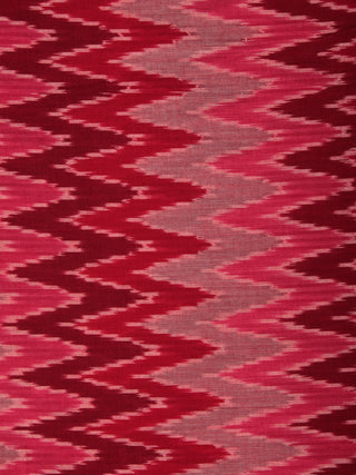 Red Maroon Pink Ivory Pochampally Hand Weaved Ikat Mercerised Cotton Fabric Per Meter - F002F835