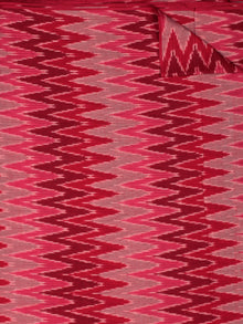 Red Maroon Pink Ivory Pochampally Hand Weaved Ikat Mercerised Cotton Fabric Per Meter - F002F835