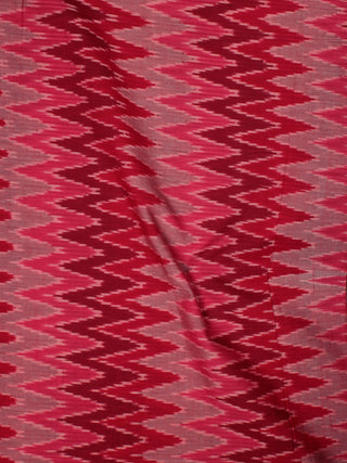 Red Maroon Pink Ivory Pochampally Hand Weaved Ikat Mercerised Cotton Fabric Per Meter - F002F835