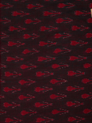 Green Red Shaded Pochampally Hand Weaved Ikat Mercerised  Fabric Per Meter - F002F836
