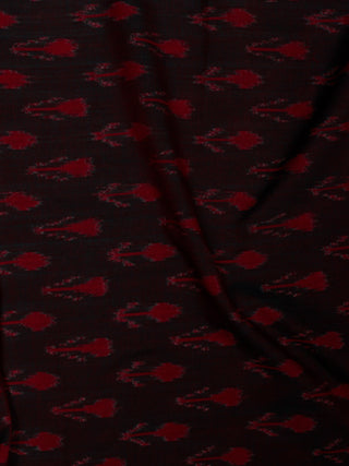 Green Red Shaded Pochampally Hand Weaved Ikat Mercerised  Fabric Per Meter - F002F836
