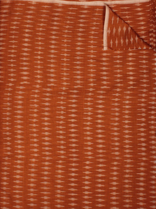Mustard Ivory Pochampally Hand Weaved Ikat Mercerised Cotton Fabric Per Meter - F002F837