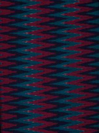 Indigo Lavender Teal Blue Pochampally Hand Weaved Ikat Mercerised  Fabric Per Meter - F002F838