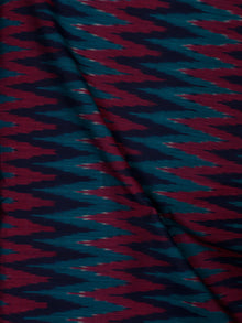 Indigo Lavender Teal Blue Pochampally Hand Weaved Ikat Mercerised  Fabric Per Meter - F002F838