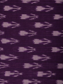 Purple Ivory Pochampally Hand Weaved Ikat Mercerised Cotton Fabric Per Meter - F002F841