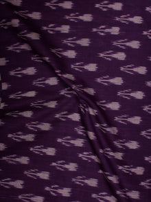 Purple Ivory Pochampally Hand Weaved Ikat Mercerised Cotton Fabric Per Meter - F002F841