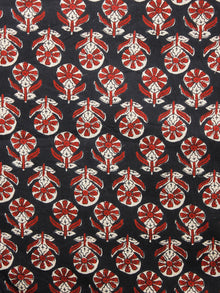 Black Beige Red Hand Block Printed Cotton Fabric Per Meter - F001F1484