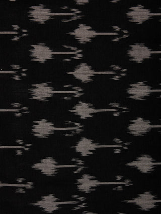 Black Ivory Pochampally Hand Weaved Ikat Mercerised Cotton Fabric Per Meter - F002F843
