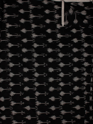 Black Ivory Pochampally Hand Weaved Ikat Mercerised Cotton Fabric Per Meter - F002F843