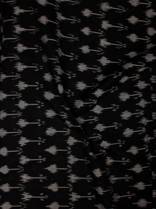 Black Ivory Pochampally Hand Weaved Ikat Mercerised Cotton Fabric Per Meter - F002F843
