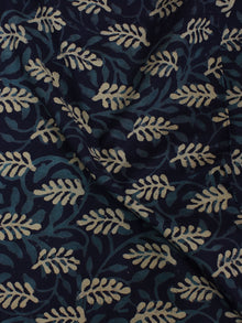 Indigo Blue Ivory Hand Block Printed Cotton Cambric Fabric Per Meter - F0916110