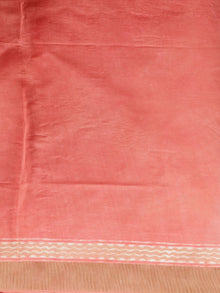Salmon Pink White Chanderi Silk Hand Block Printed Saree With Geecha Border - S031702939