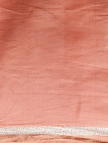 Peach White Chanderi Silk Hand Shibori Dyed Saree With Geecha Border - S031702941