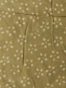 Olive Green White Hand Block Printed Cotton Mul Saree - S031702958