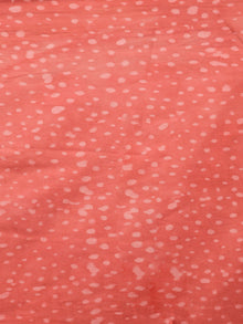 Salmon Pink White Hand Block Printed Cotton Mul Saree - S031702965